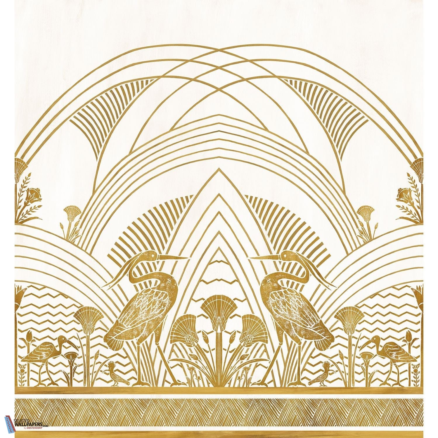 Éléphantine-behang-Tapete-Casamance-Blanc/Doré-Set-76193160-Selected Wallpapers