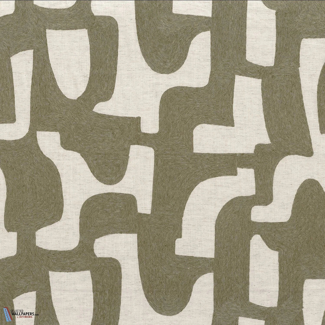 Entrelacs stof-Casamance-Kaki-Meter (M1)-Selected-Wallpapers-Interiors