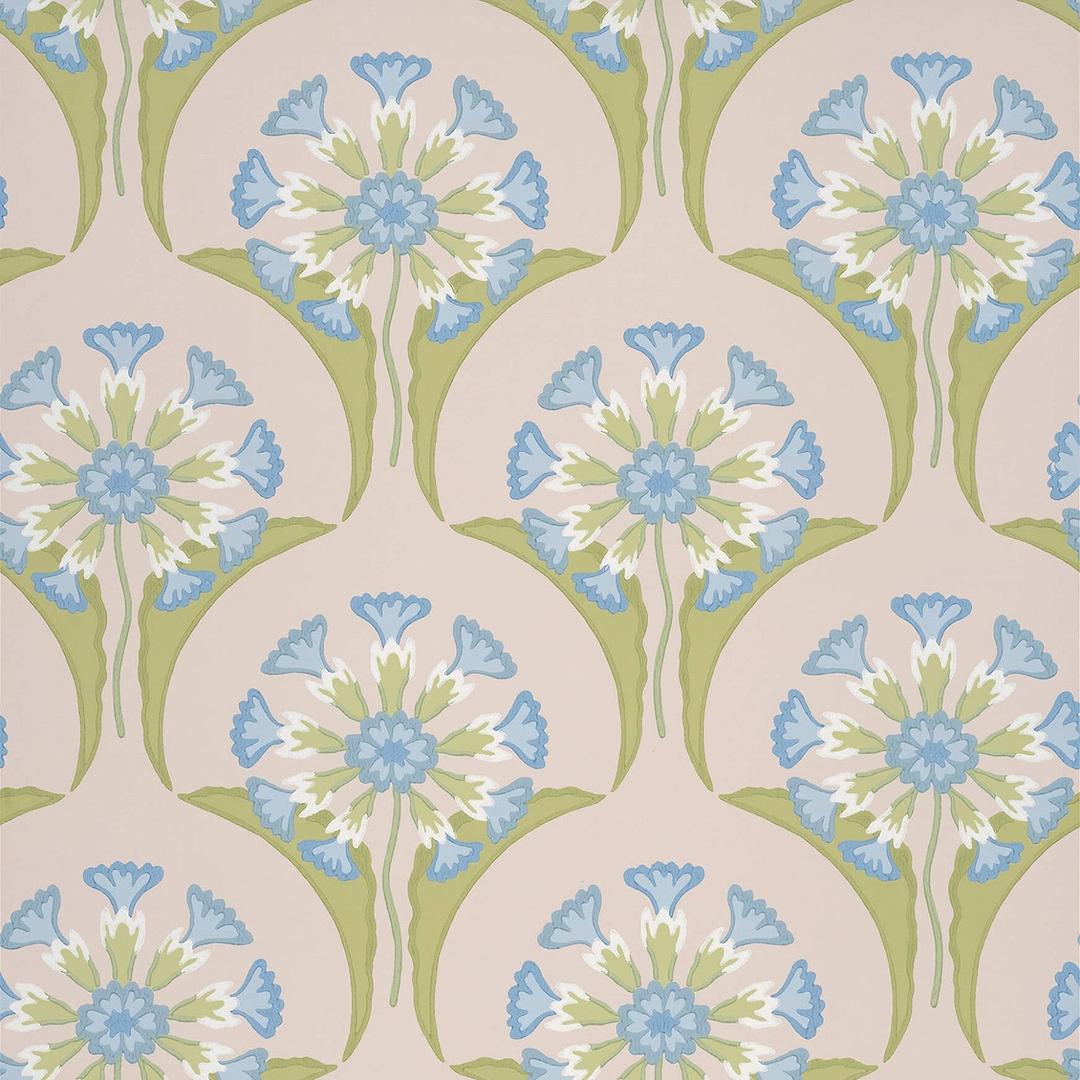 Hencroft-behang-Tapete-Little Greene-Blue Primula-Rol-0245HEBLUEP-Selected Wallpapers