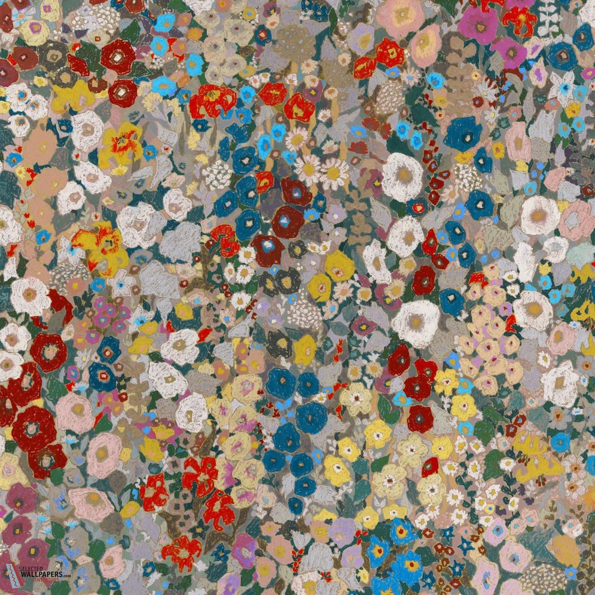 Hollyhocks behang-House of Hackney-wallpaper-tapete-Autumn-200 cm-Selected-Wallpapers-Interiors