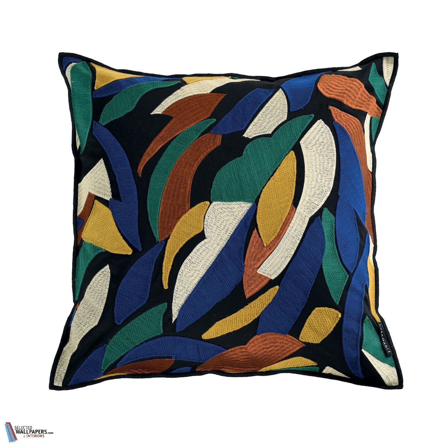 Housse de Coussin Defile-Kussen-Casamance-Cushion-Moutarde/Emeraude-45 x 45 cm-Selected Interiors