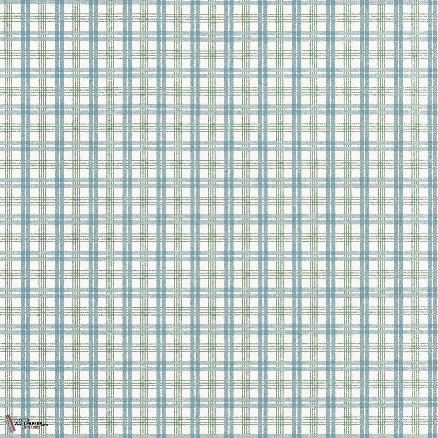 Huntley Plaid behang-Thibaut-wallpaper-tapete-Peacock Blue and Green-Rol-Selected-Wallpapers-Interiors