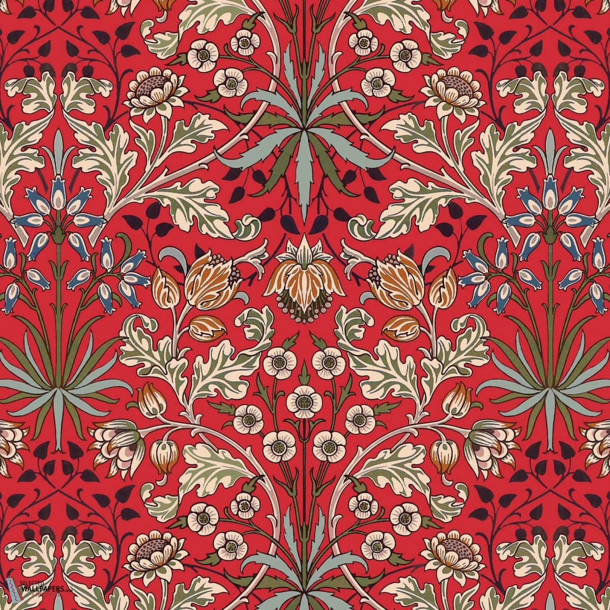 Hyacinth behang-House of Hackney-wallpaper-tapete-Scarlet Red-200 cm-Selected-Wallpapers-Interiors