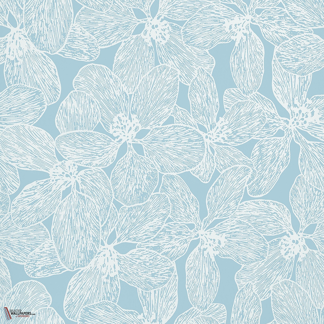 Island orchid behang-Thibaut-Light blue-Rol-Selected Wallpapers-Interiors