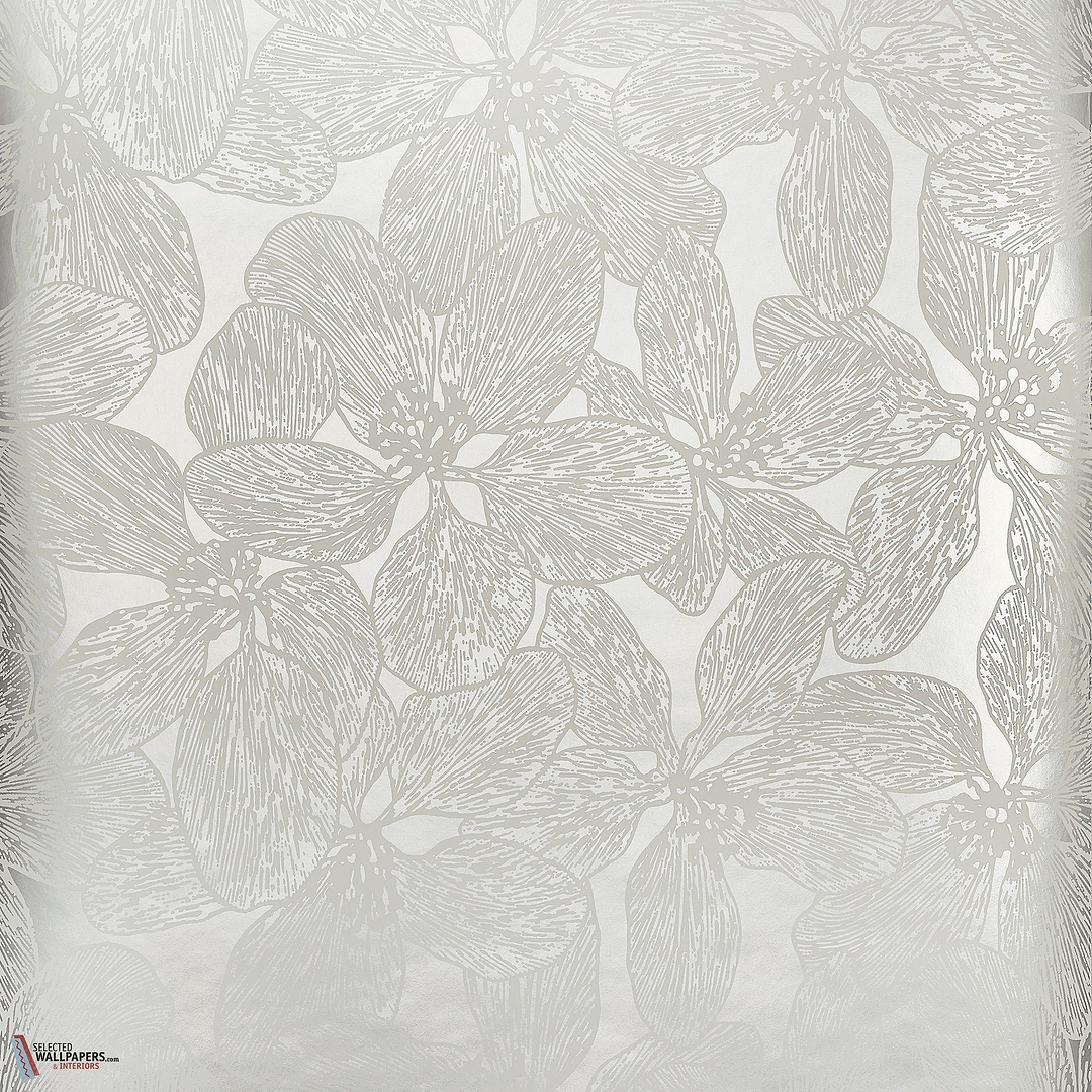 Island orchid behang-Thibaut-Metallic silver-Rol-Selected Wallpapers-Interiors