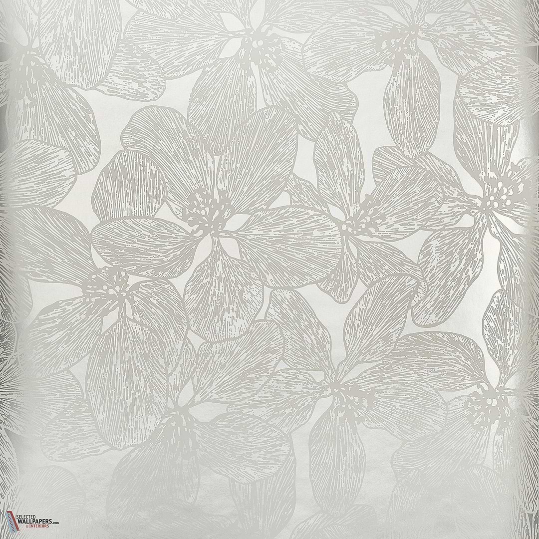 Island orchid behang-Thibaut-Metallic silver-Rol-Selected Wallpapers-Interiors
