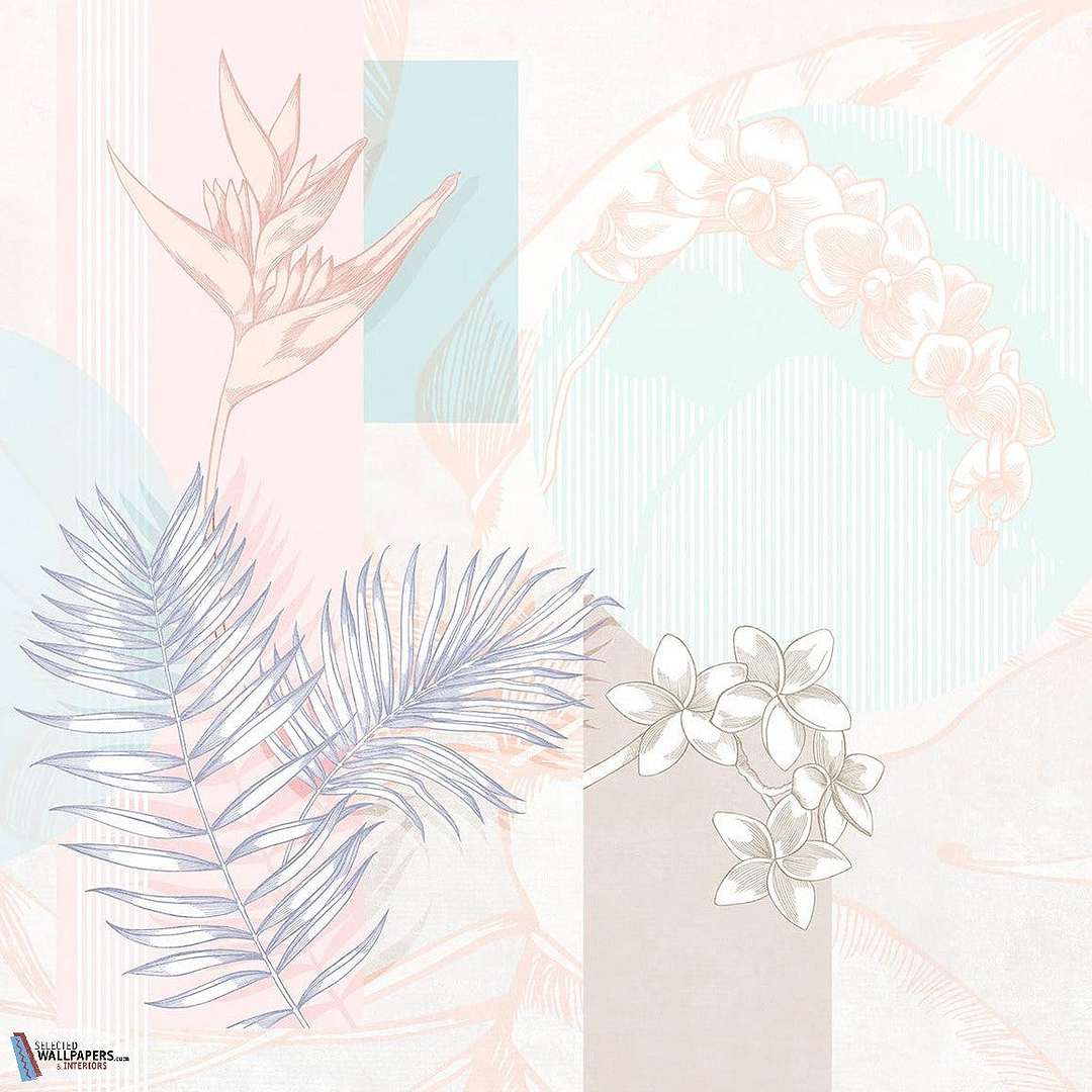 Kauai Flowers-Tecnografica-wallpaper-behang-Tapete-wallpaper-Pastel-Fabric Vinyl-Selected Wallpapers