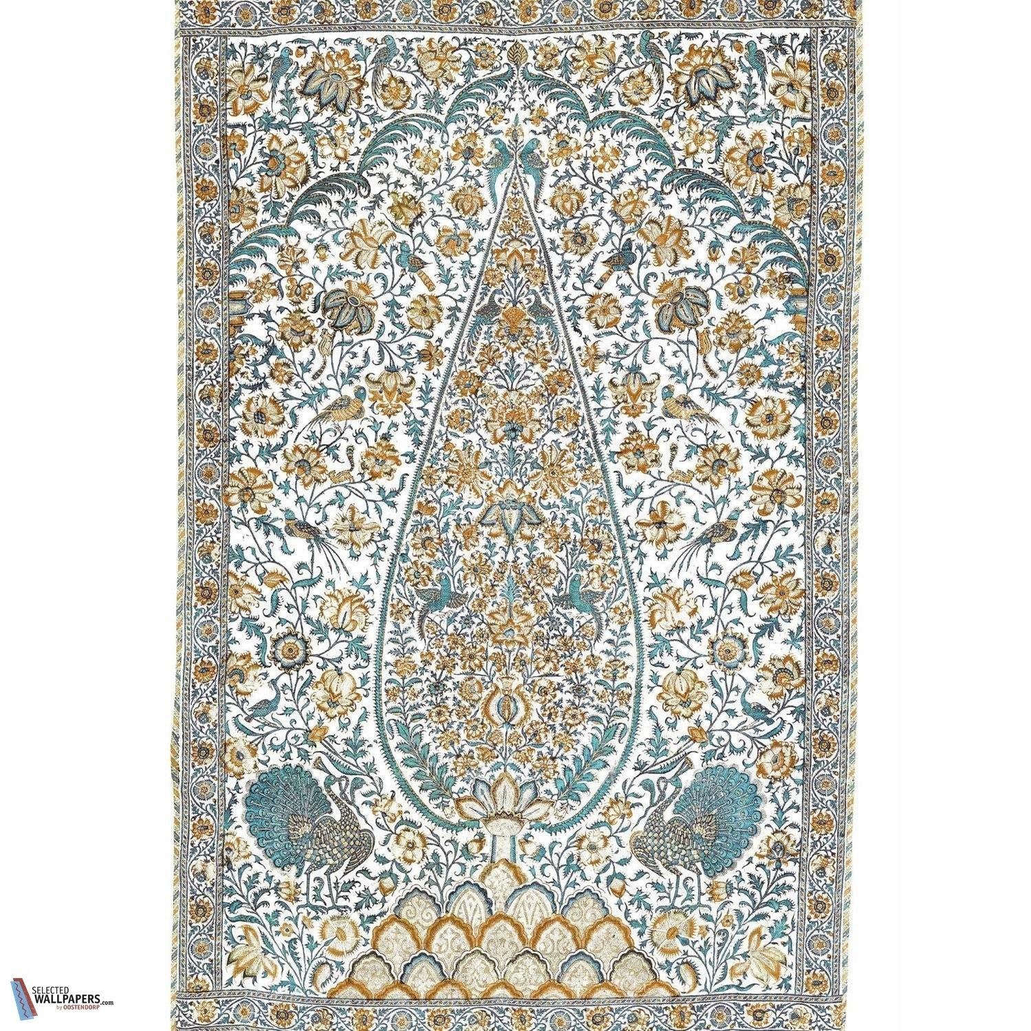 L Arbre Aux Oiseaux-behang-Tapete-Braquenie-Miel et turquoise-Set-BP374001-Selected Wallpapers