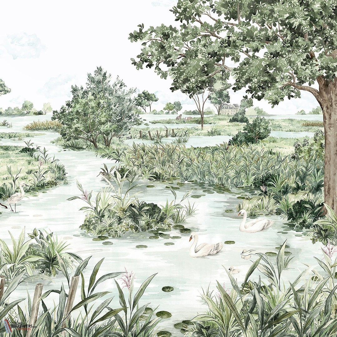 Le marais des Aigrettes behang-Les Dominotiers-Selected Wallpapers-Interiors