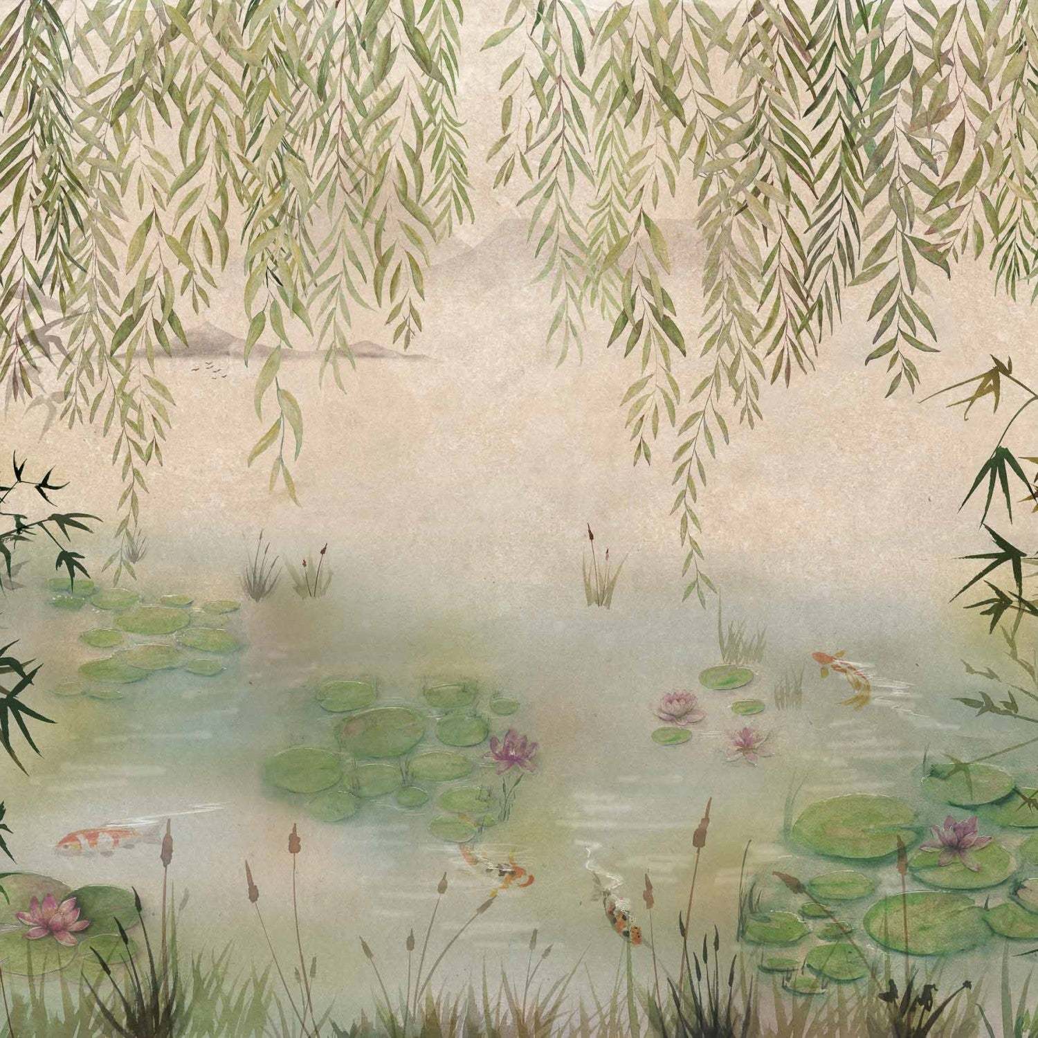 Lotus Textile-Coordonne-behang-tapete-wallpaper-Spring-Linnen-Selected-Wallpapers-Interiors