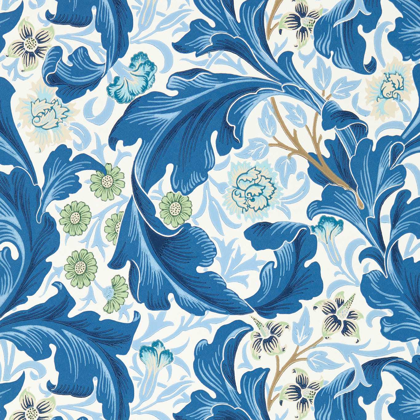Leicester behang-behang-Morris & Co-Paradise Blue-Rol-Selected Wallpapers &amp; Interiors