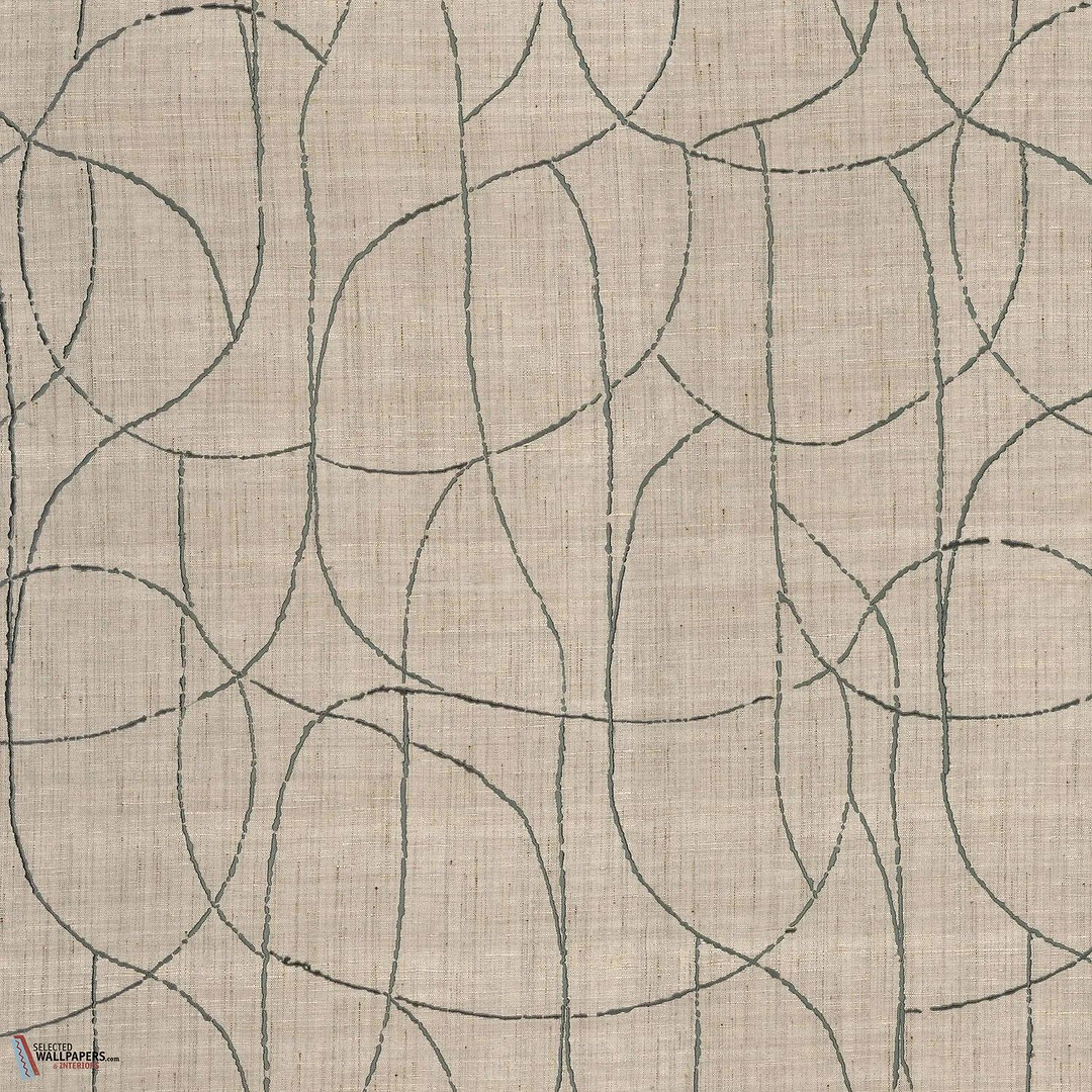 Mandala stof-Casamance-Bleu galet-Meter (M1)-Selected Wallpapers-Interiors