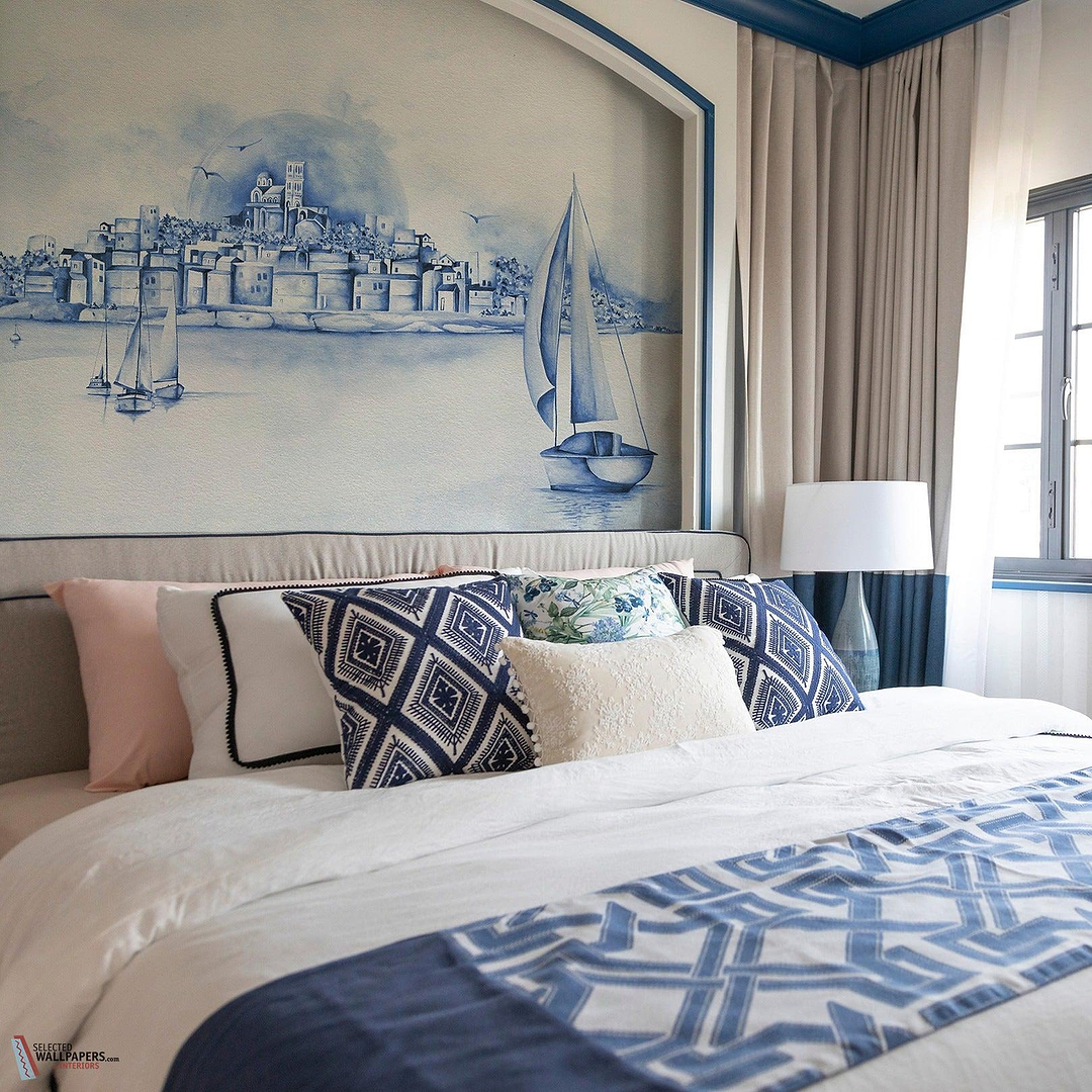Massilia behang-Les Dominotiers-Selected Wallpapers-Interiors