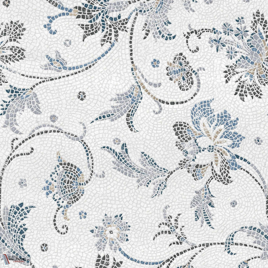 Mosaicum behang-Coordonne-Aqua-Non Woven-Rol-Selected Wallpapers-Interiors