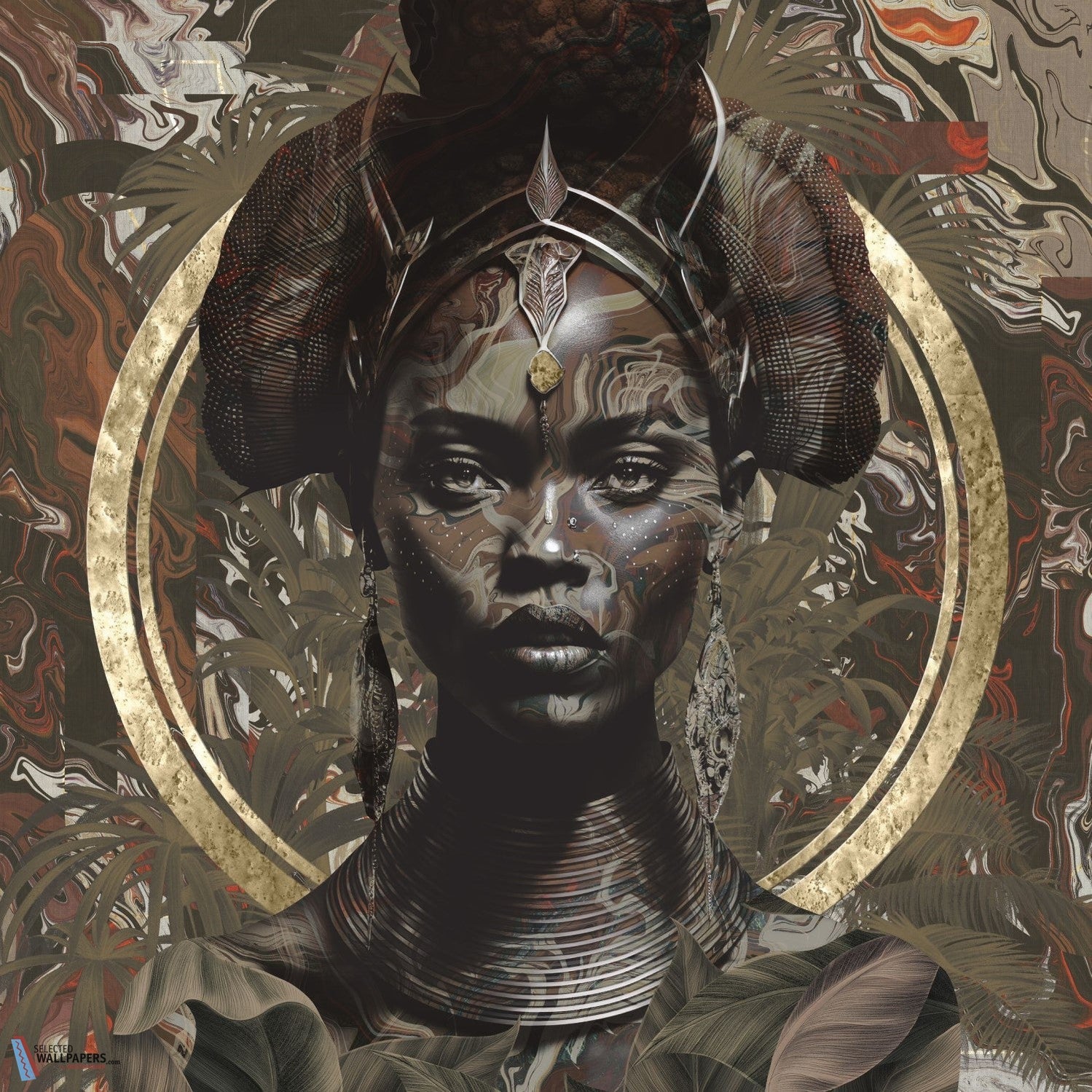 Nefertari-behang-Tapete-Muance-Brown-Vinyl-MU14001V-Selected Wallpapers