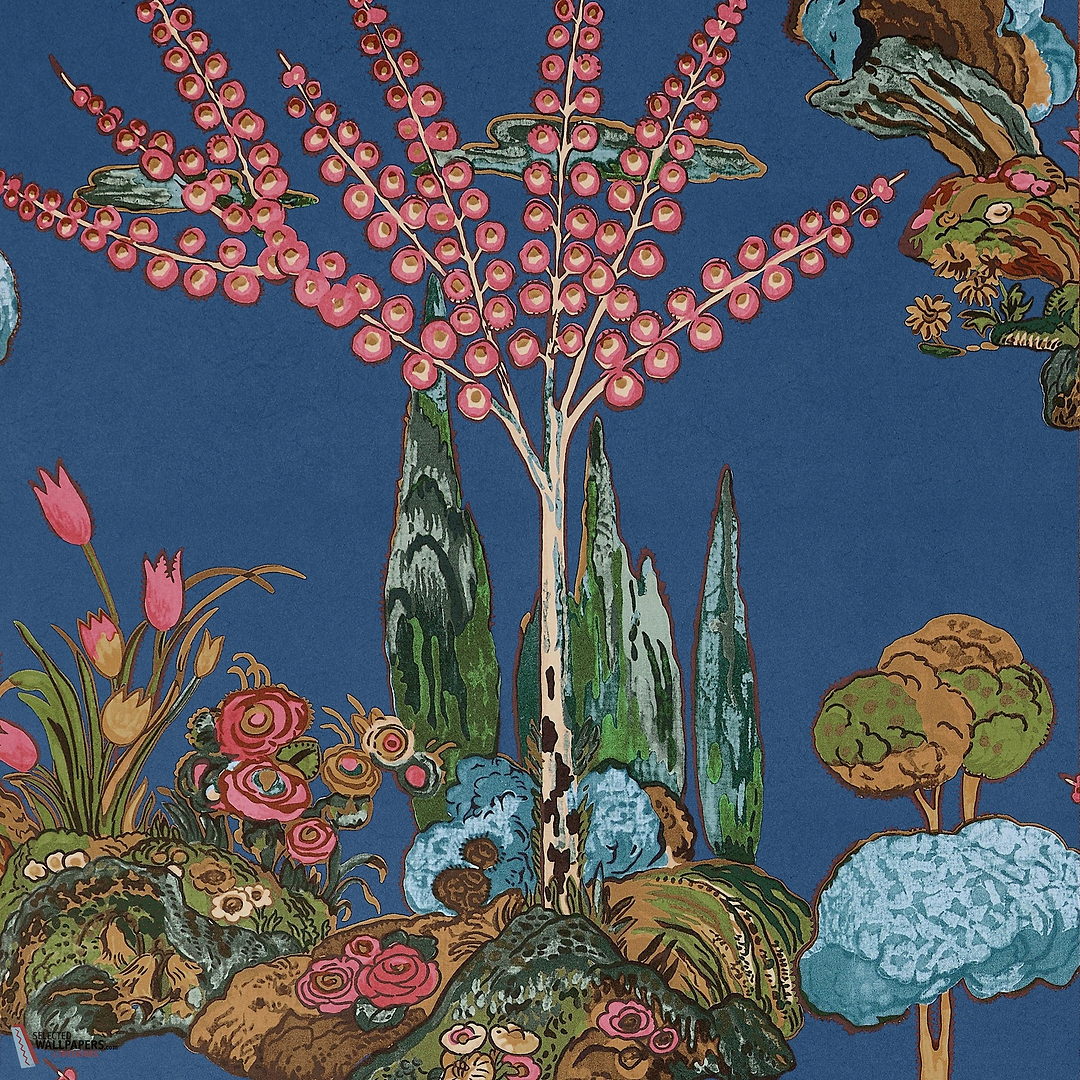 Orleans behang-Thibaut-Navy-Rol-Selected Wallpapers-Interiors