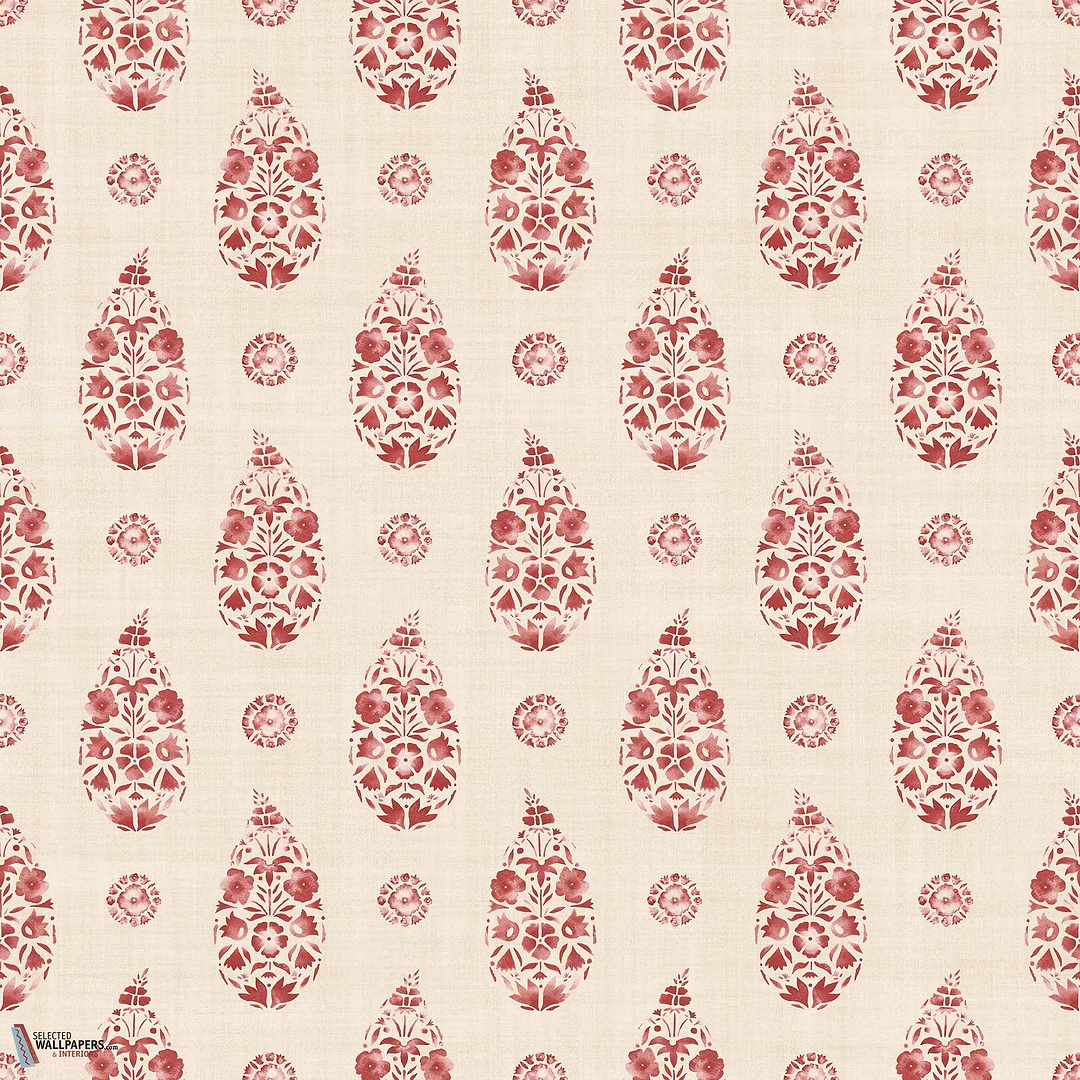 Paisley behang-Coordonne-Red-Non Woven-Rol-Selected Wallpapers-Interiors