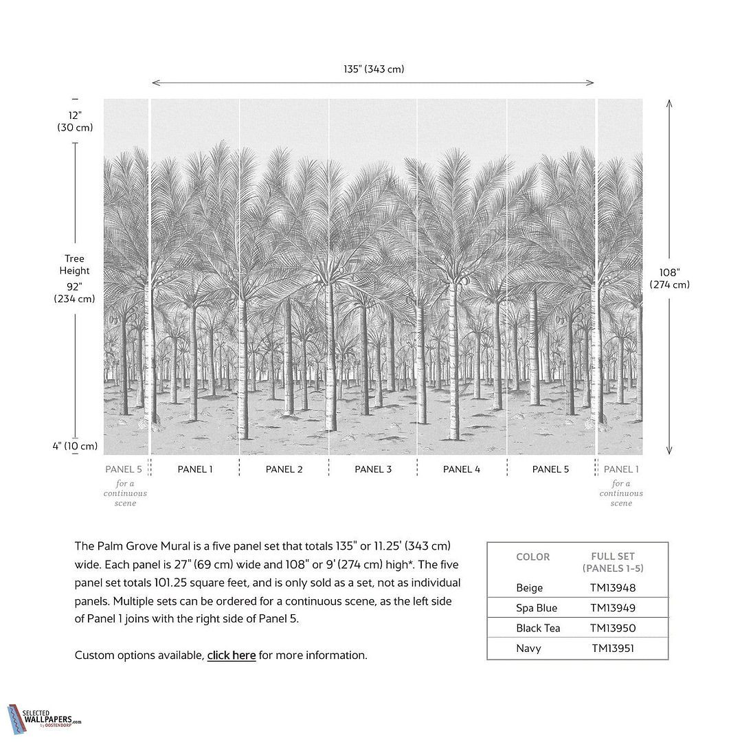 Palm Grove Mural-Behang-Tapete-Thibaut-Selected Wallpapers