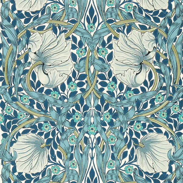 Pimpernel behang-Behang-Morris & Co-Cobalt/Mineral-Rol-Selected Wallpapers &amp; Interiors