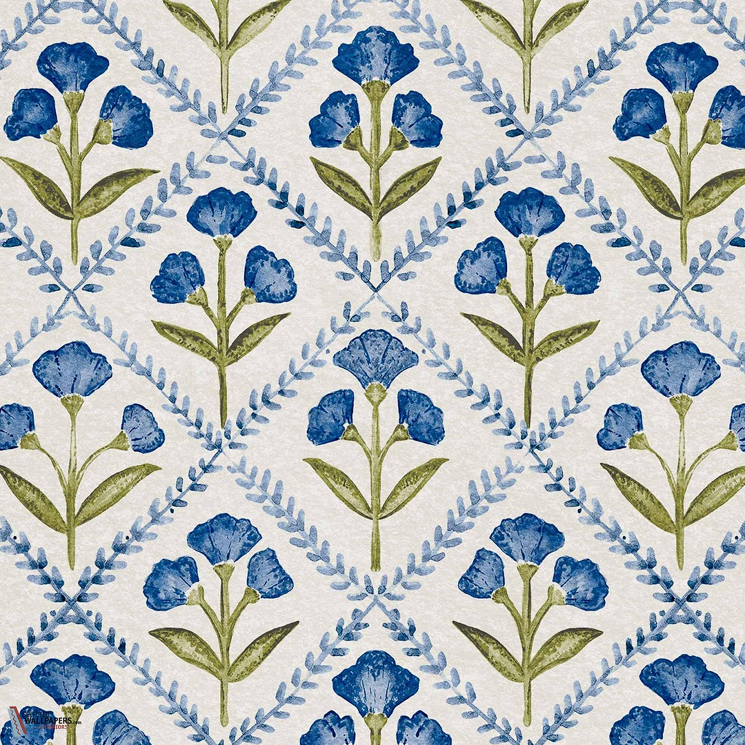 Poppy behang-Coordonne-Blue-Non Woven-Rol-Selected Wallpapers-Interiors