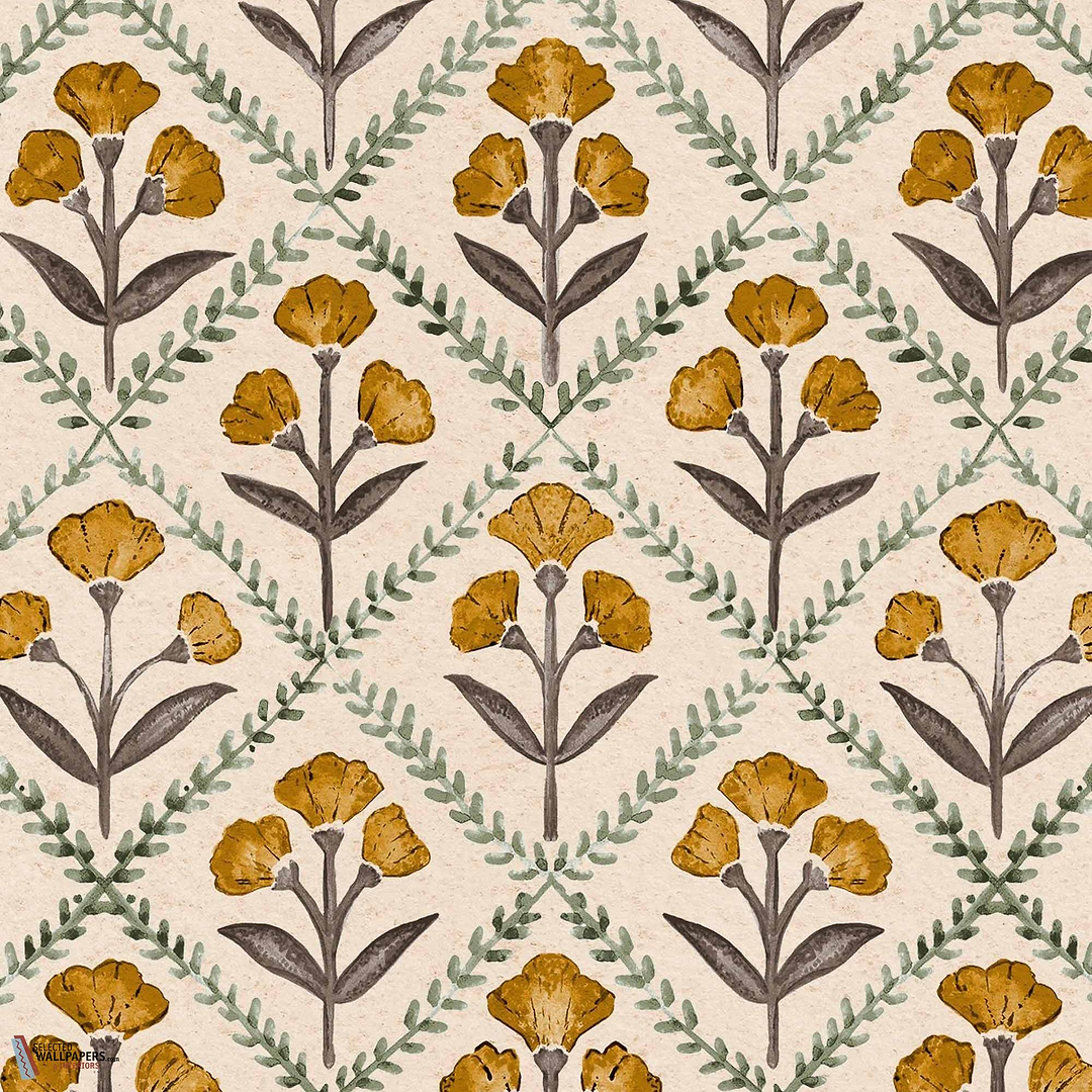Poppy behang-Coordonne-Curry-Non Woven-Rol-Selected Wallpapers-Interiors