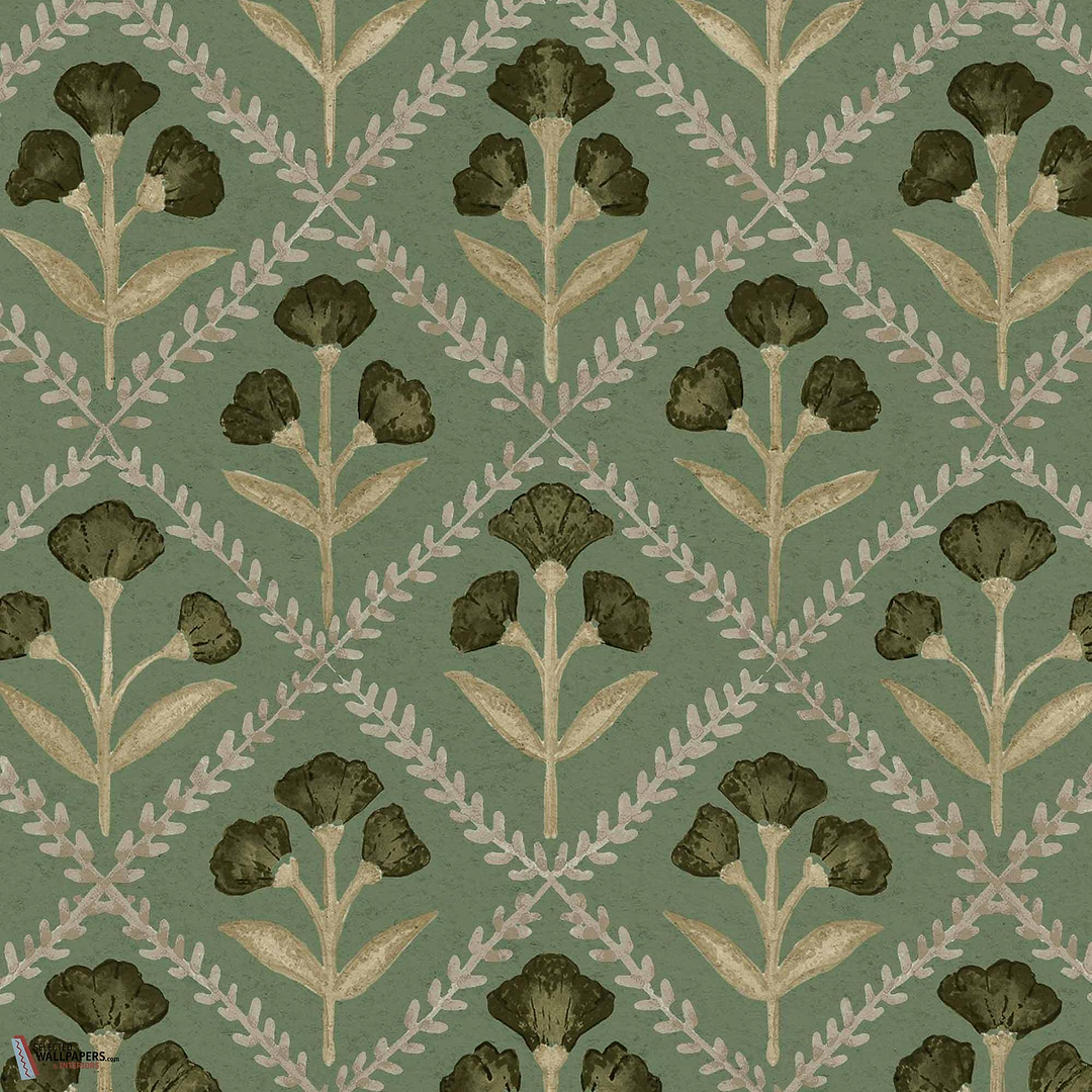 Poppy behang-Coordonne-Emerald-Non Woven-Rol-Selected Wallpapers-Interiors