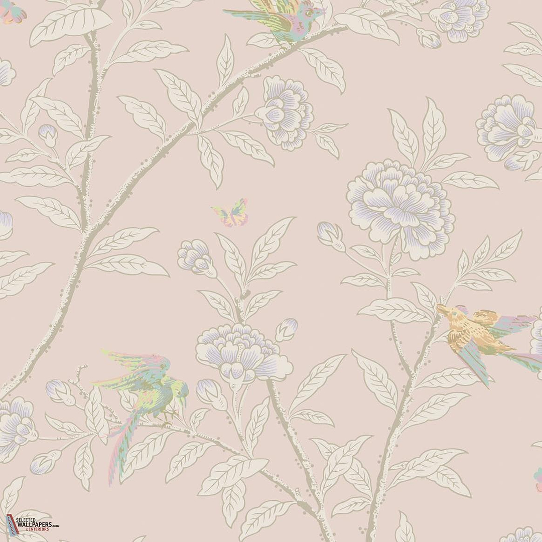 Roseberry & Birds behang-Cole & Son-Shell Pink-Rol-Selected Wallpapers-Interiors