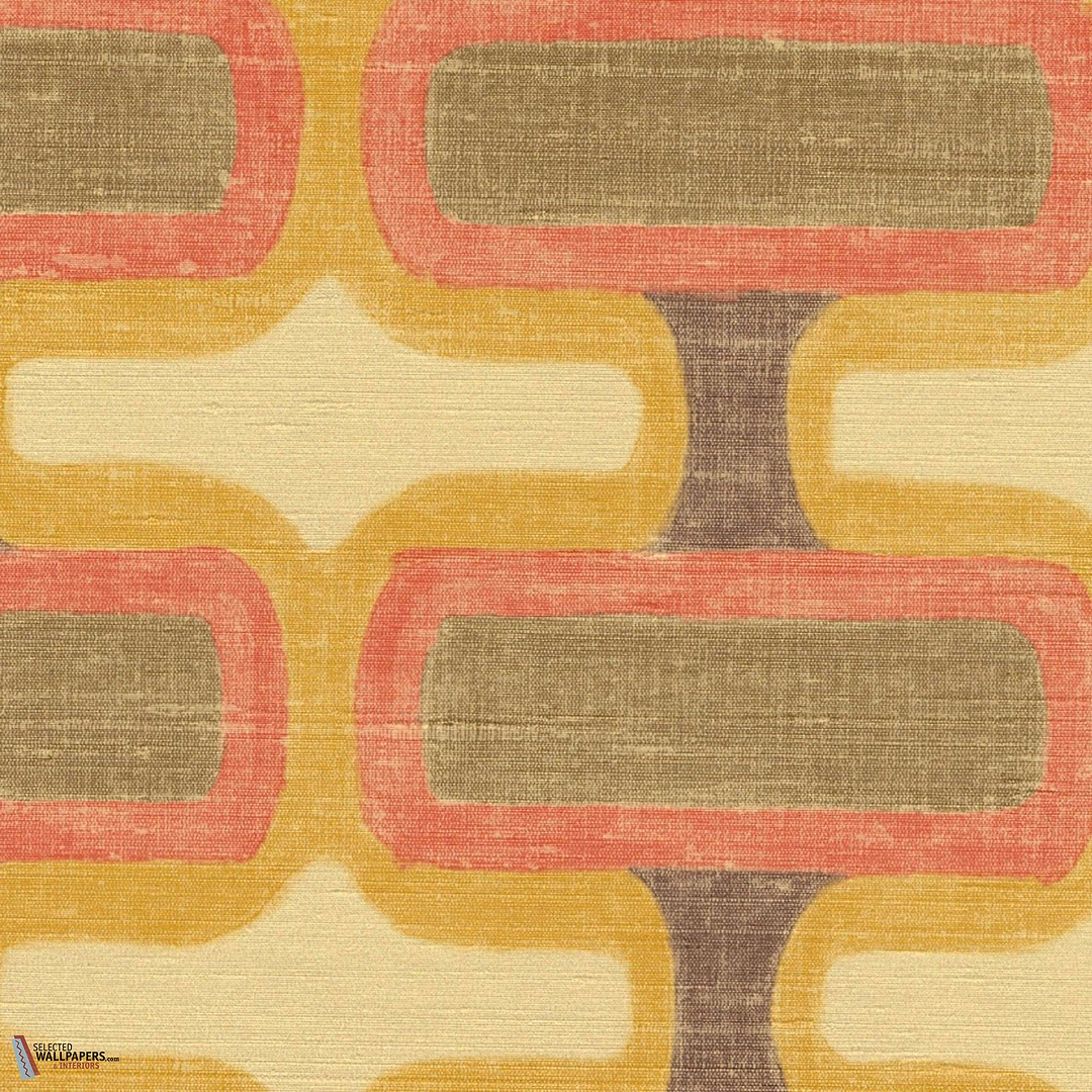 Rythme behang-Elitis-Sienne brûlée-Rol-Selected Wallpapers-Interiors