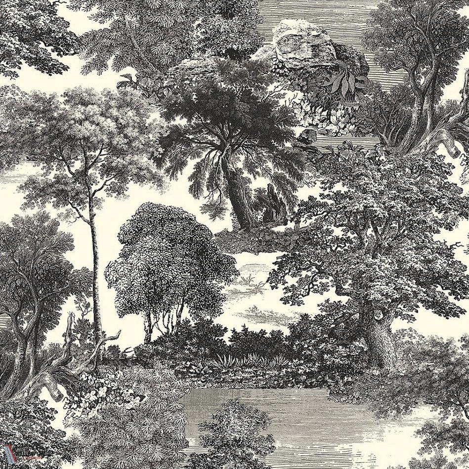 Salcey Forest behang-Masureel-wallpaper-tapete-Black-Paneel A-Selected-Wallpapers-Interiors