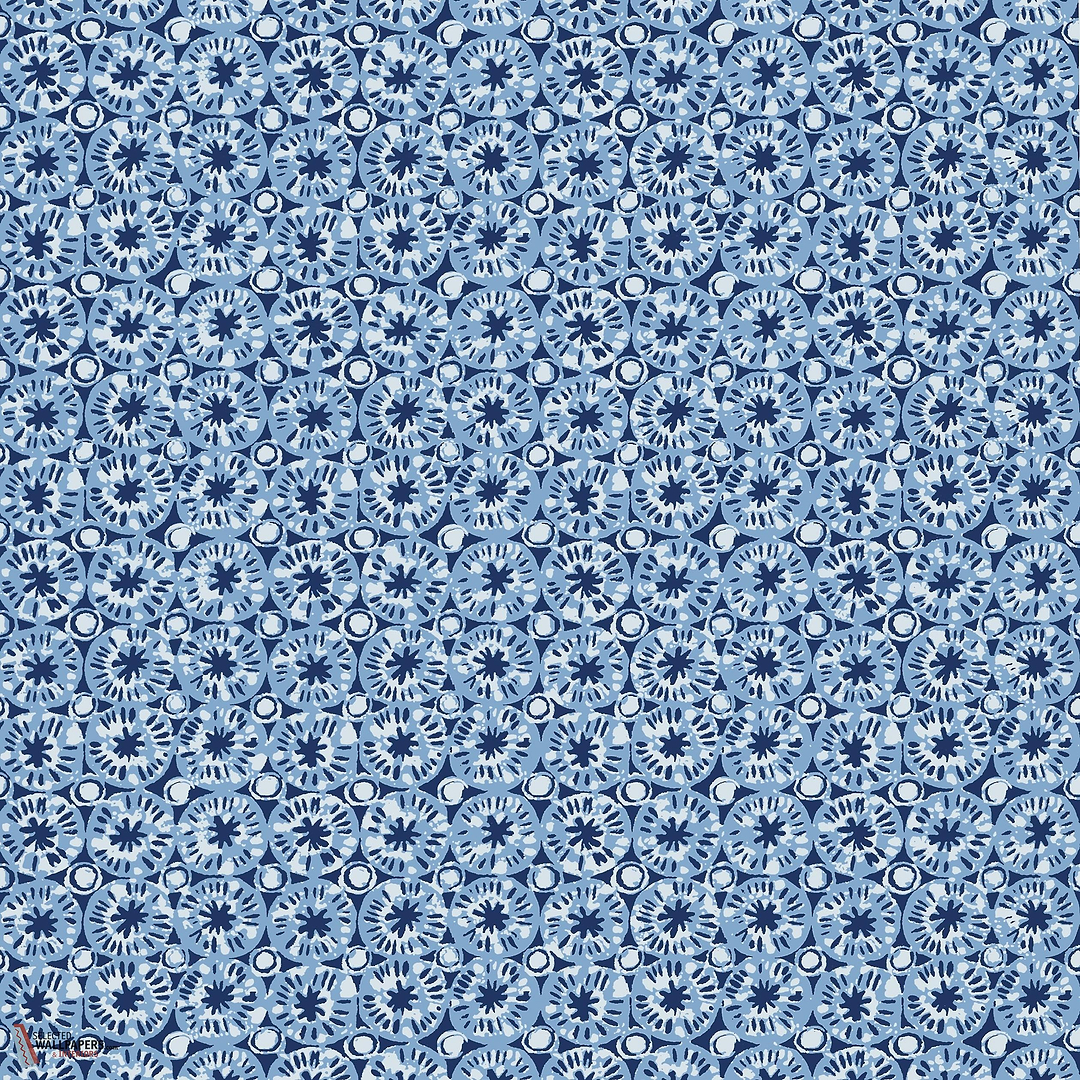 Sand dollar behang-Thibaut-Blue-Rol-Selected Wallpapers-Interiors
