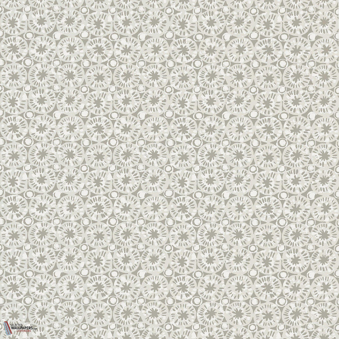 Sand dollar behang-Thibaut-Pearl and charcoal-Rol-Selected Wallpapers-Interiors