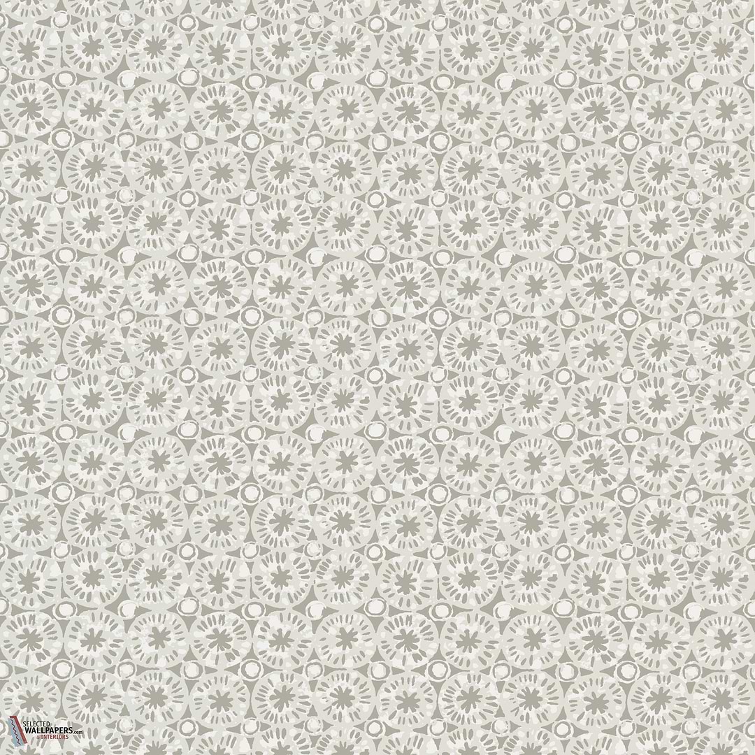 Sand dollar behang-Thibaut-Pearl and charcoal-Rol-Selected Wallpapers-Interiors