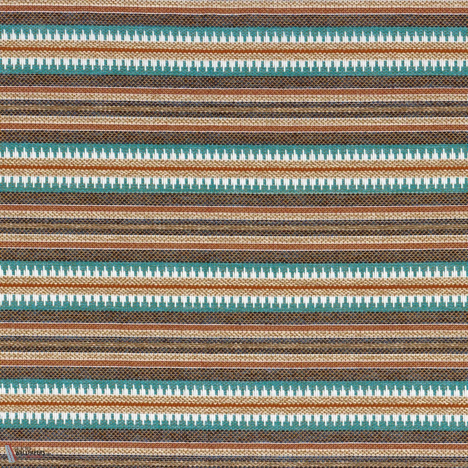 Serapes stof-Casamance-Turquoise marine-Meter (M1)-Selected Wallpapers-Interiors