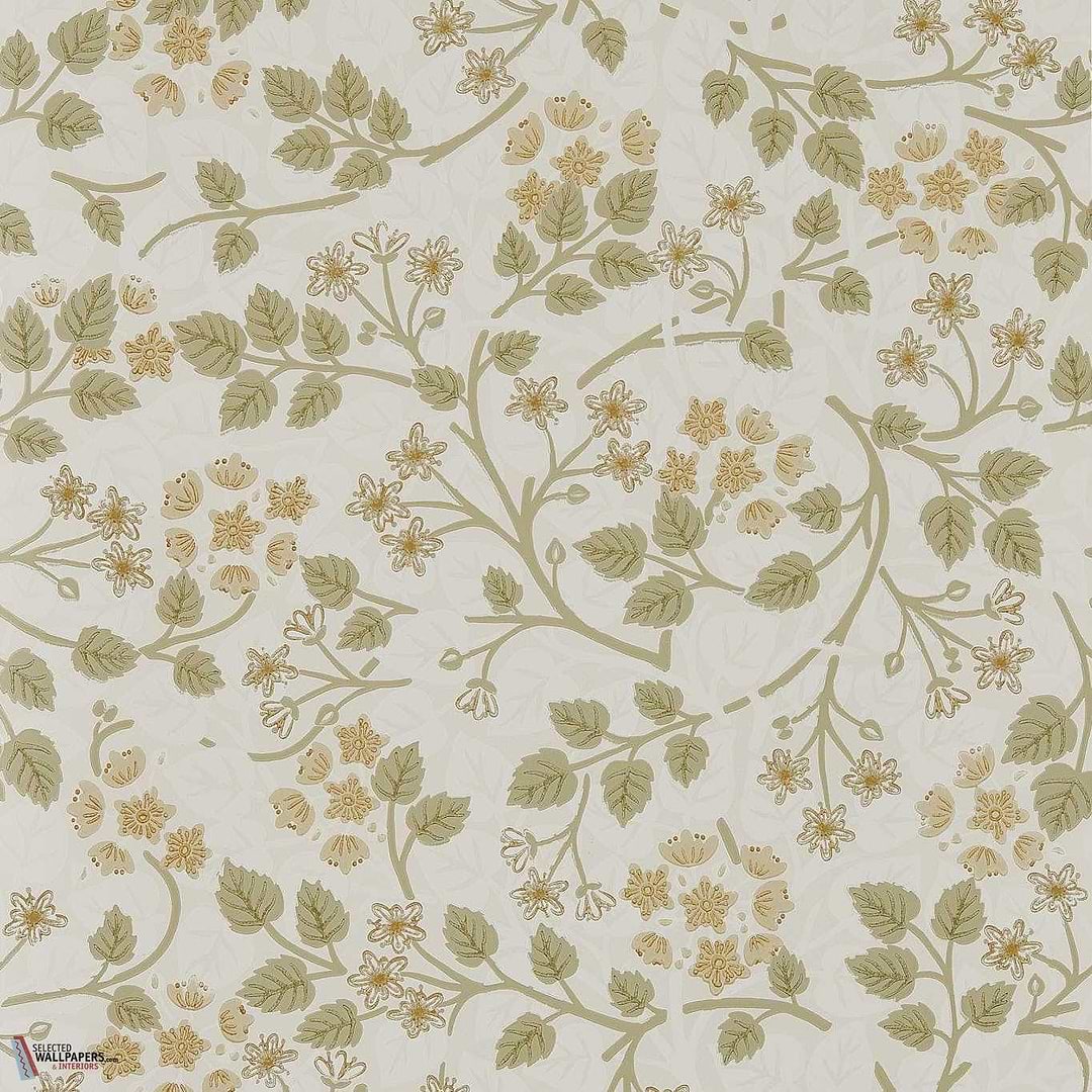 Silver lime behang-Sanderson-Lichen-Rol-Selected Wallpapers-Interiors