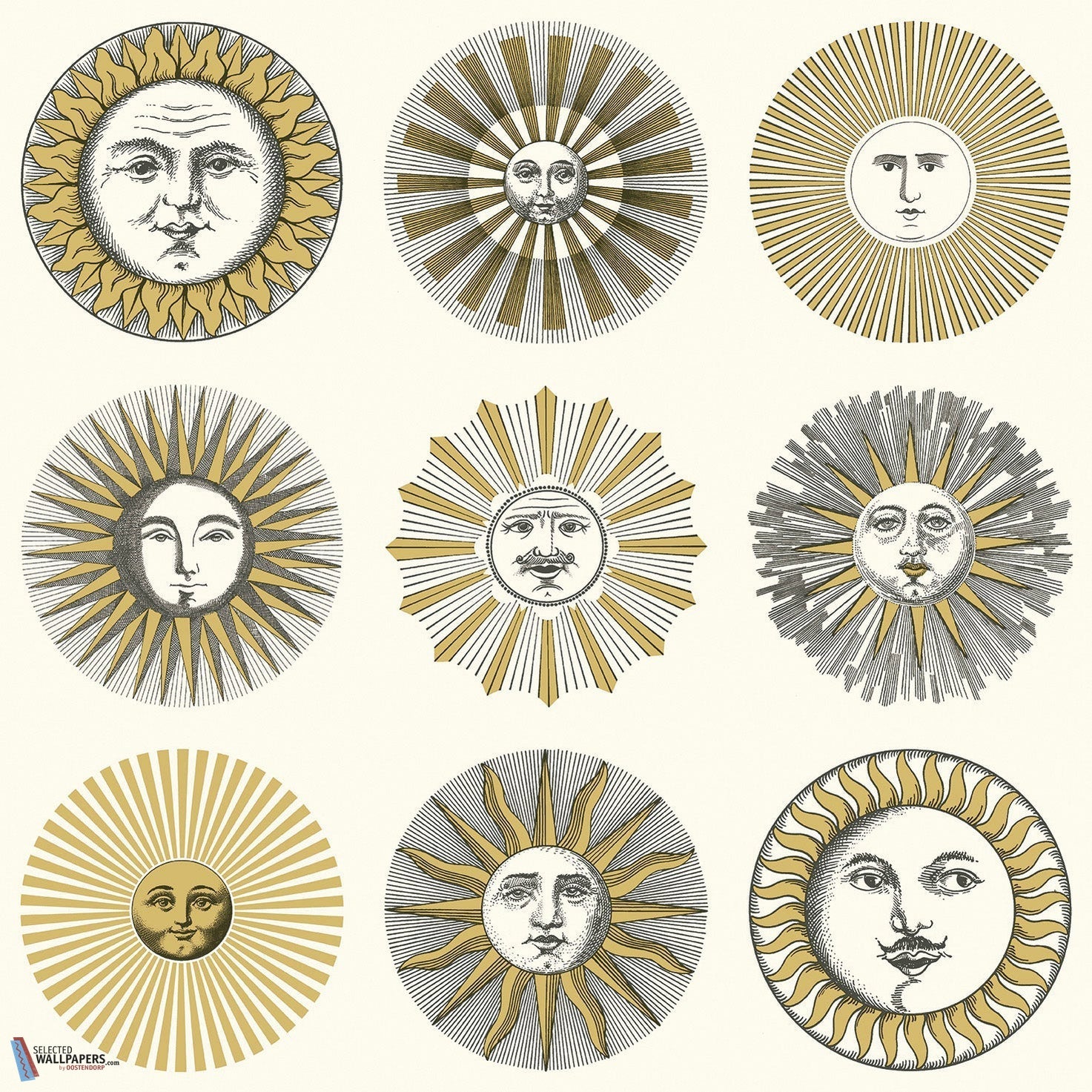 Soli-behang-Tapete-Cole & Son-Cream & Gold-Rol-123/1002-Selected Wallpapers