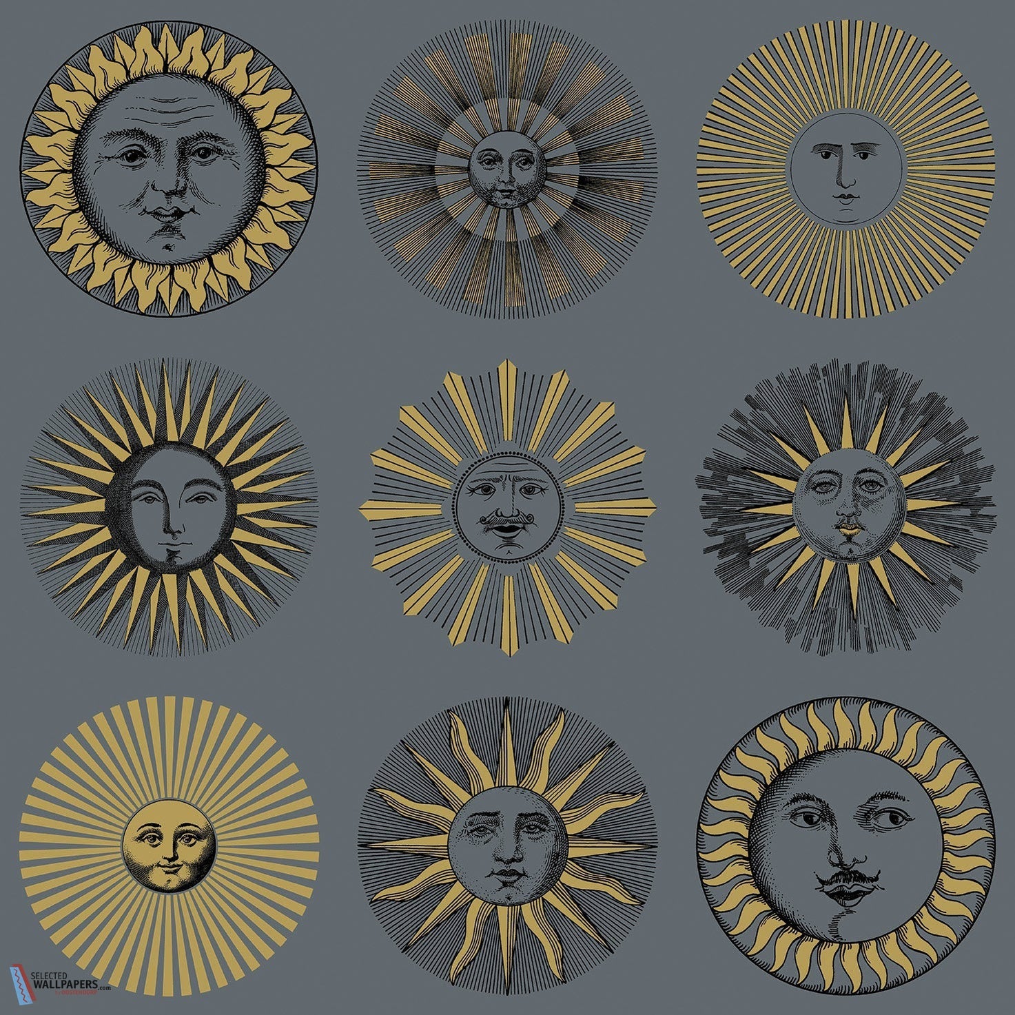 Soli-behang-Tapete-Cole & Son-Midnight & Soft Gold-Rol-123/1004-Selected Wallpapers