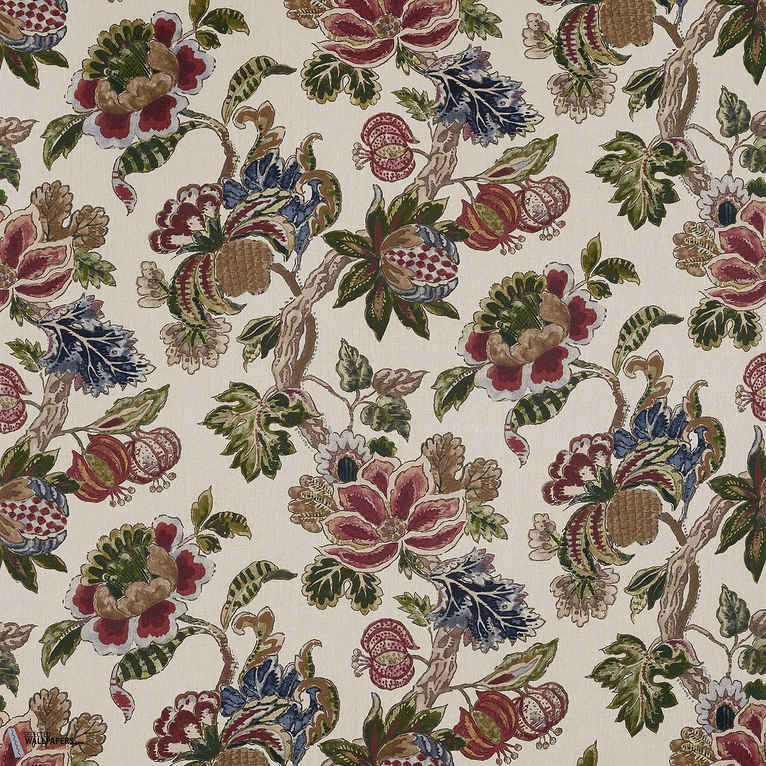 Stockbridge behang-Anna French-Apricot and slate-Rol-Selected Wallpapers-Interiors