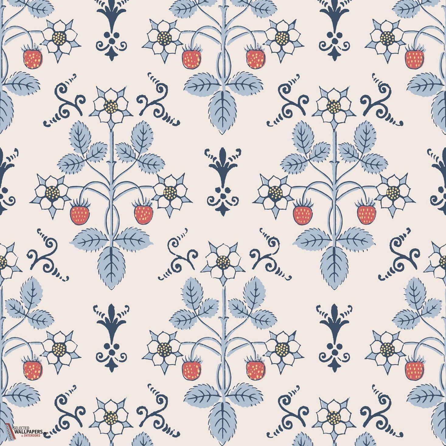 Strawberry behang-Cole & Son-China Blue on Cream-Rol-Selected Wallpapers-Interiors
