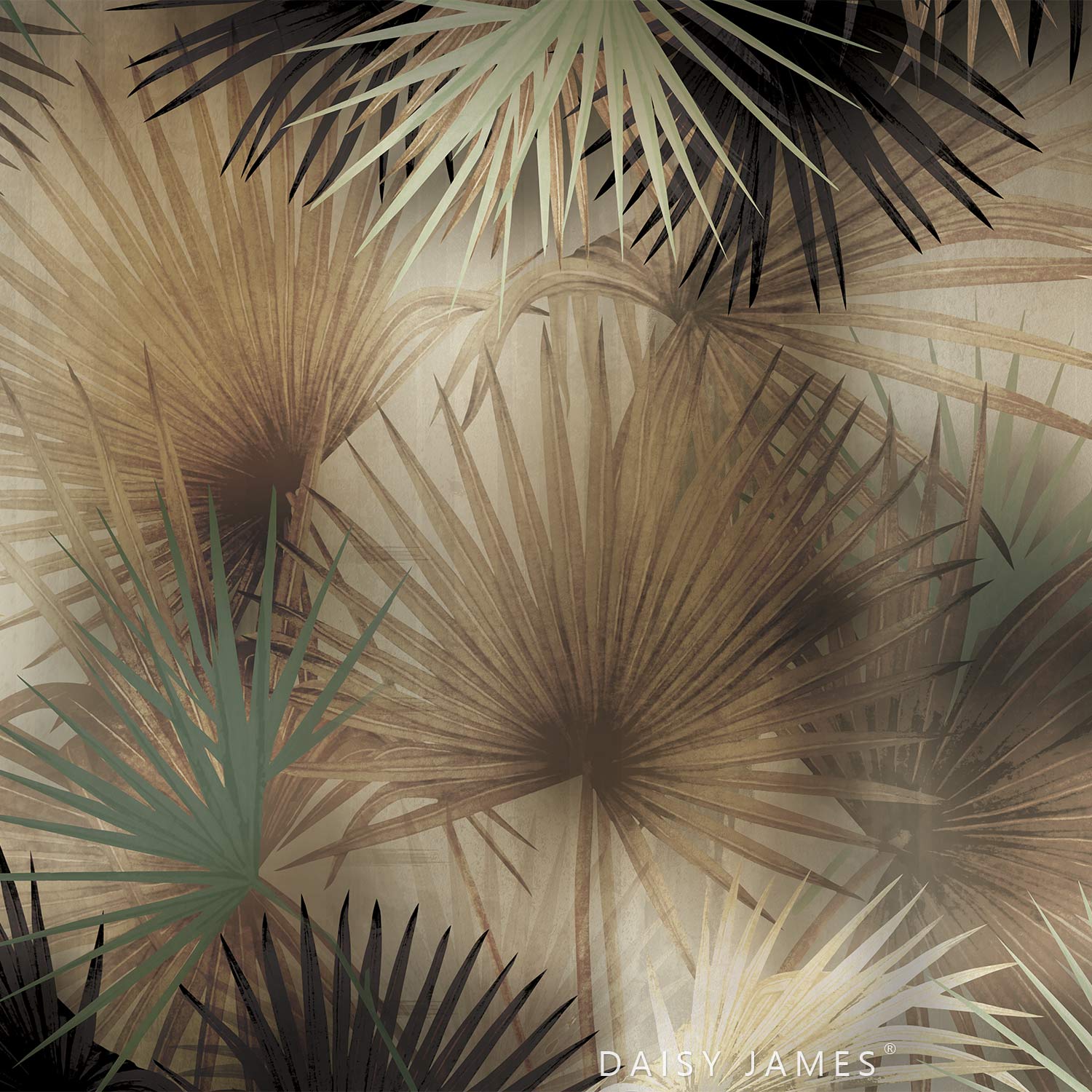 The Folia behang-behang-Daisy James-Beige-Vinyl-M2-Selected Wallpapers &amp; Interiors