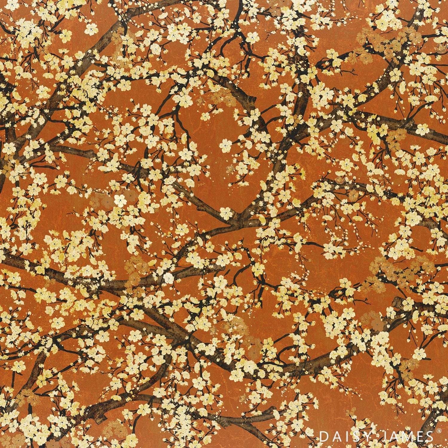 The Hana behang-Behang-Daisy James-Orange-Vinyl-M2-Selected Wallpapers &amp; Interiors