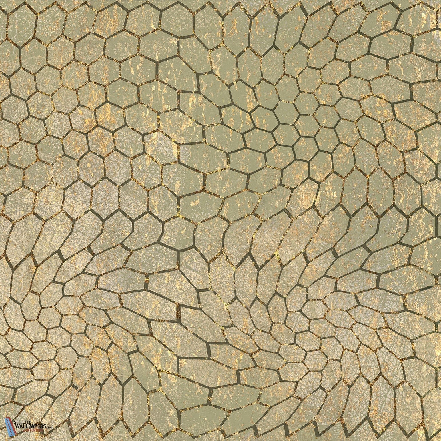 The Lime and Gold behang-behang-Daisy James-Original-Vinyl-M2-Selected Wallpapers &amp; Interiors