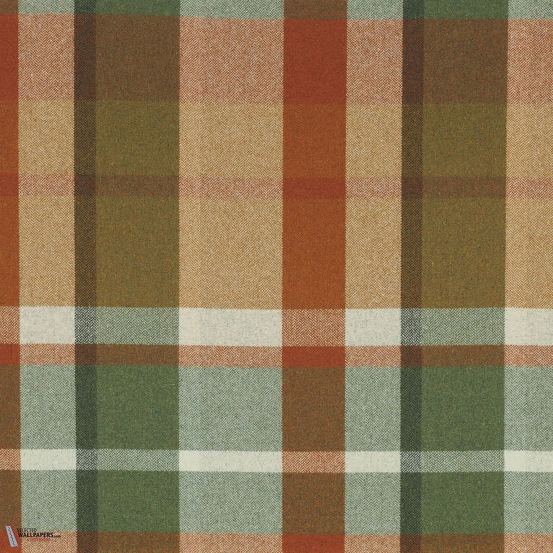 Vanoise stof-Casamance-fabric-Orange brule vert irlandais-Meter (M1)-Selected-Wallpapers-Interiors