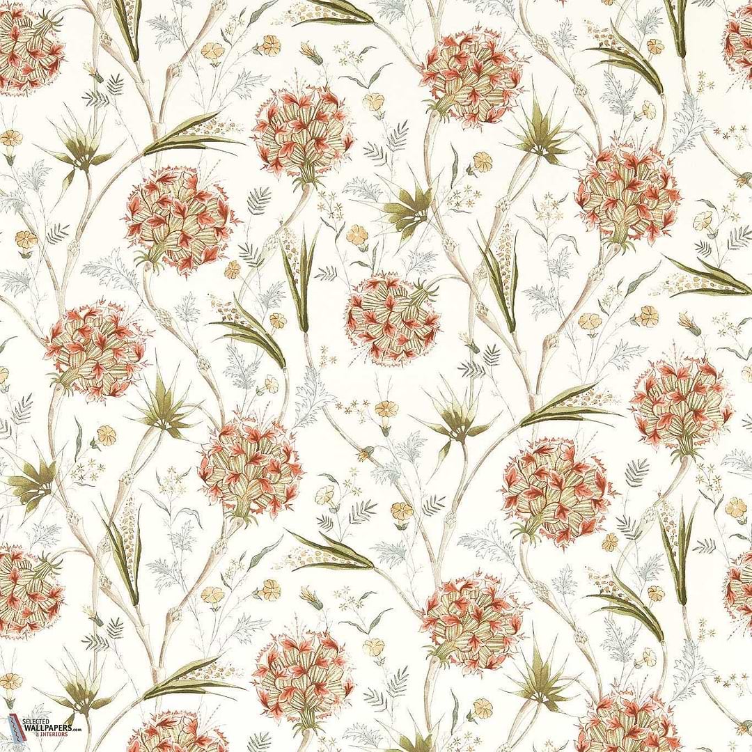 Wallichi behang-Zoffany-Russet/olive-Rol-Selected Wallpapers-Interiors
