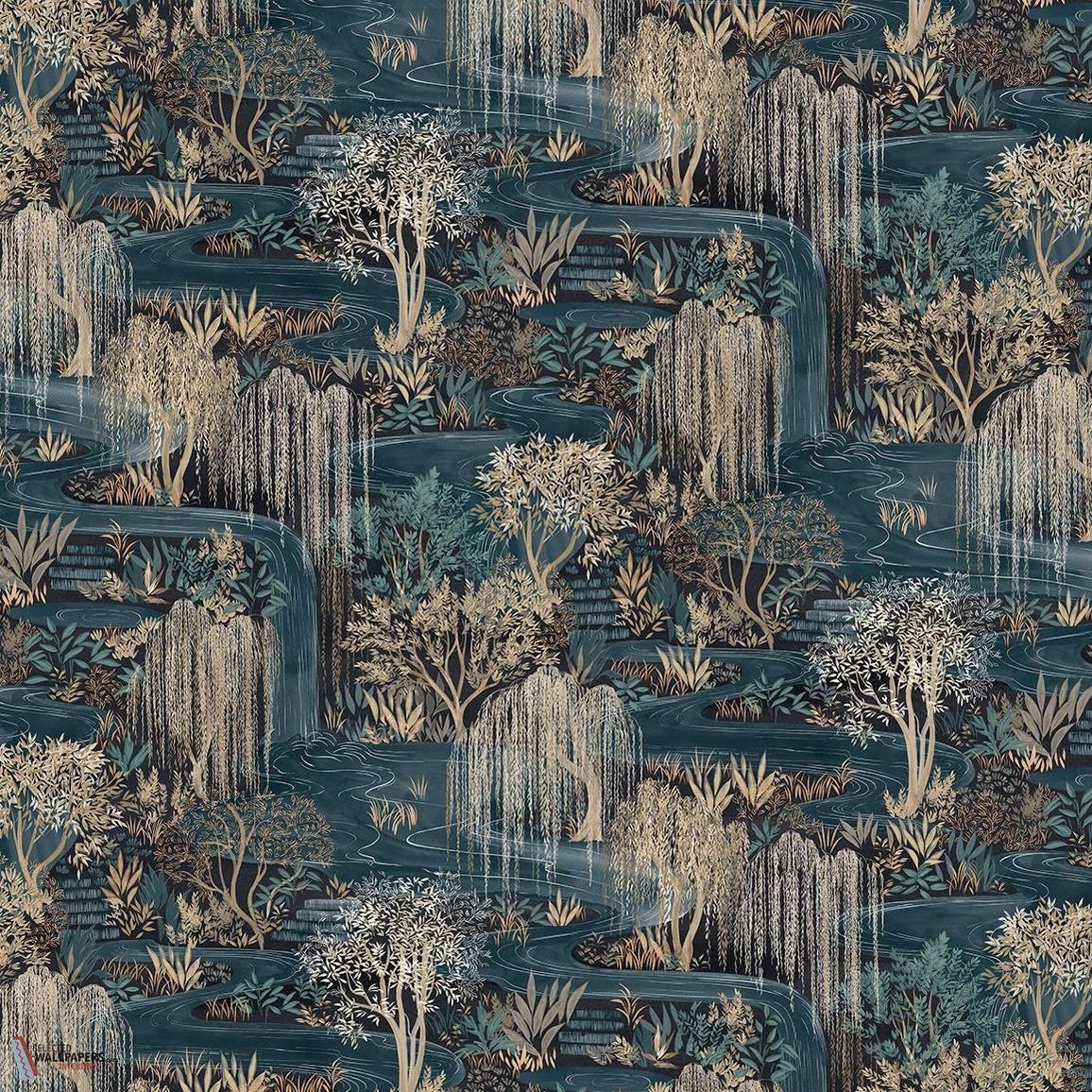 Water Garden behang-Les Dominotiers-Brown-Non Woven 70 cm-M2-Selected Wallpapers-Interiors