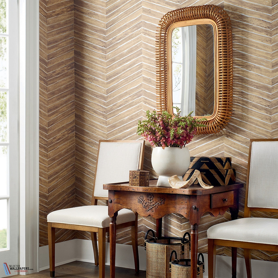 Wood Herringbone-Thibaut-Selected-Wallpapers-Interiors