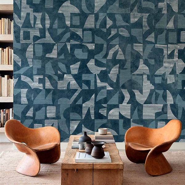 Woodblock behang