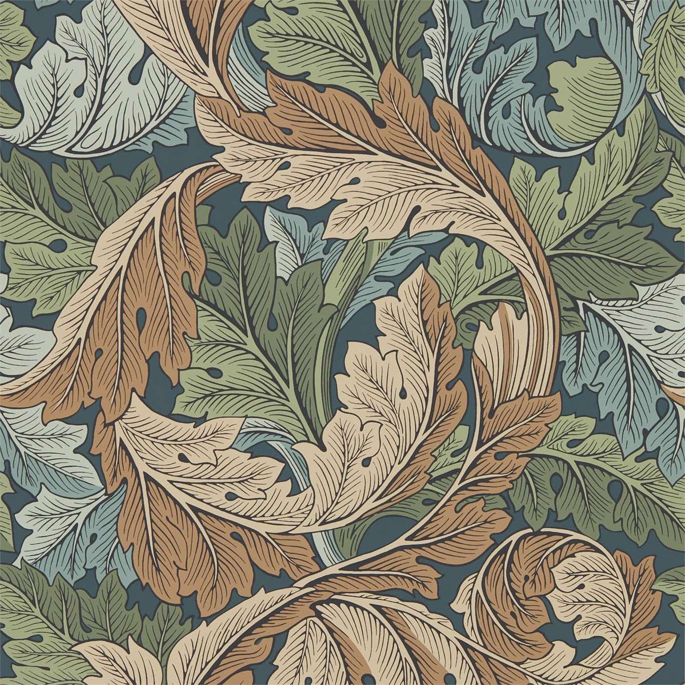 Acanthus-behang-Tapete-Morris & Co-Slate Blue/Thyme-Rol-216440-Selected Wallpapers