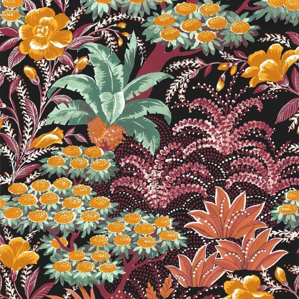 Alba-behang-Tapete-Casamance-Noir/Grenat-Rol-75080406-Selected Wallpapers