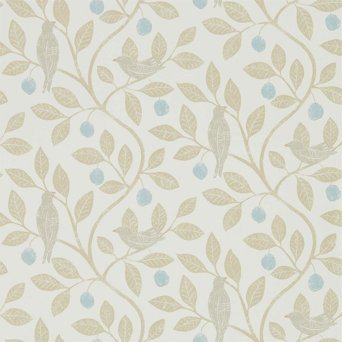 Damson Tree-behang-Tapete-Sanderson-Denim/Barley-Rol-216364-Selected Wallpapers
