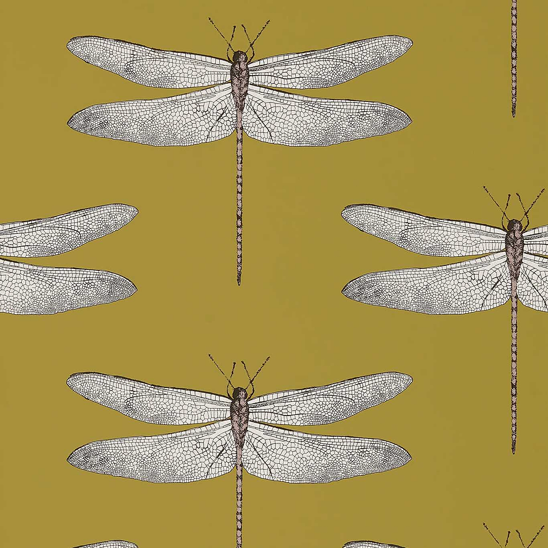 Demoiselle-behang-Tapete-Harlequin-Ochre-Rol-111244-Selected Wallpapers